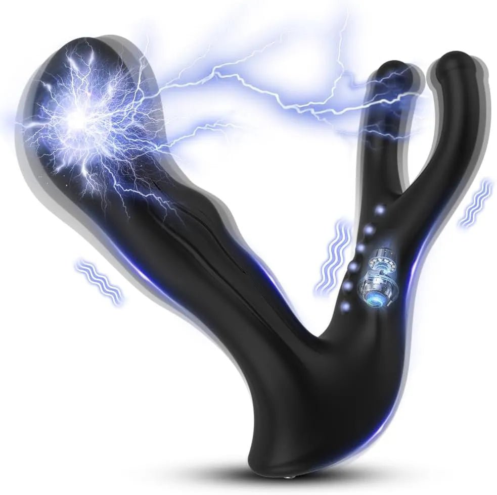 E - Stim Anal Prostata Vibrationsmassagegerät mit 7 Elektroschock und 8 Vibrationsmodi - DELUSTLAB
