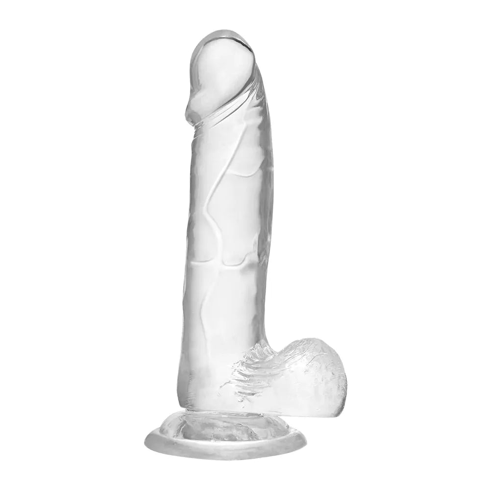 Transparenter Vibrationsdildo mit Saugnäpfen - DELUSTLAB