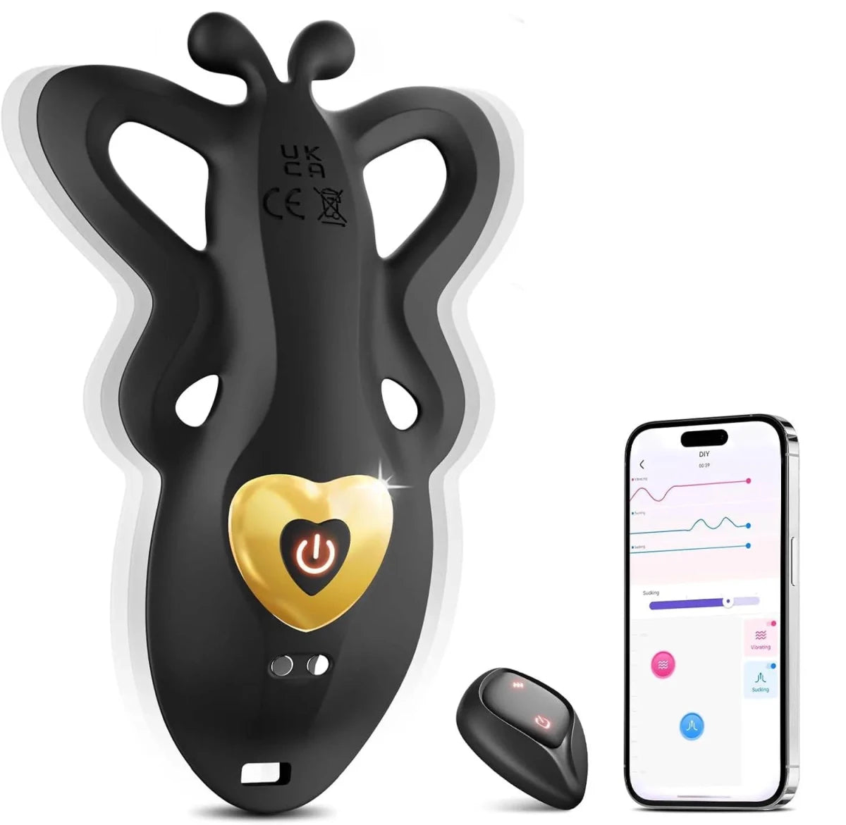 Klitoris Vulva Vibrator Butterfly Klitorisstimulator mit 9 Vibrationen & APP Fernbedienung - DELUSTLAB