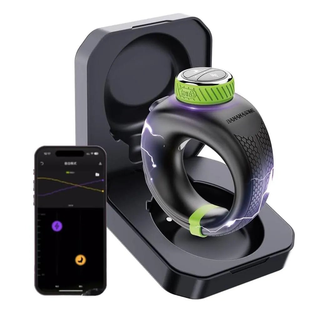 E - stim Penistrainer Vibrator Cockring Masturbatoren mit 10 Vibrationsmodi & 6 Strommodi - DELUSTLAB