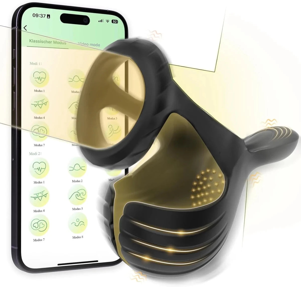 Hodentrainer Cock Ring Penistrainer Vibrator Massagegerät mit 10 Vibrationsmodi - DELUSTLAB