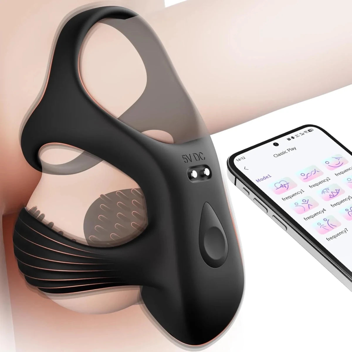 Elektrischer Hodenvibrator Massagegerät Penistrainer Cock Ring mit 9 Vibrationsmodi - DELUSTLAB