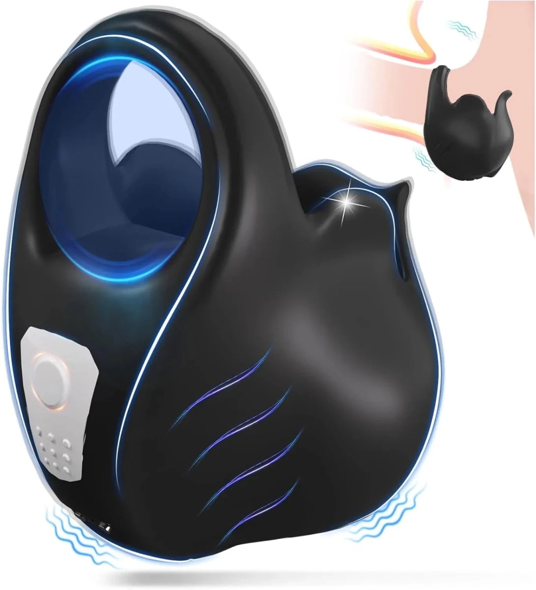 2 IN 1 Hodenmassagegerät Penisring Penismassagegerät mit 9 Vibrationsmodi - DELUSTLAB