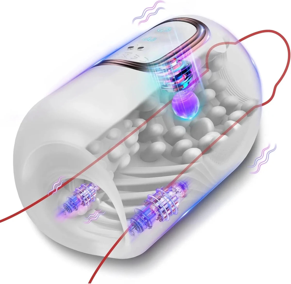 Automatische Masturbatoren Penis Stroker Blowjob mit 10 Klopfen & 10 Vibrationsmodi - DELUSTLAB