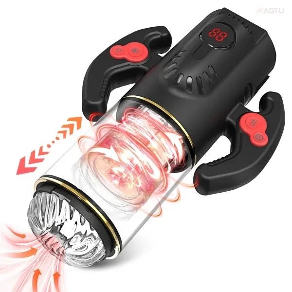 3 IN 1 Multifunktionale Elektrisch Masturbator mit 9 Saugmodi sowie 9 Stoß - und Rotationsmodi - DELUSTLAB