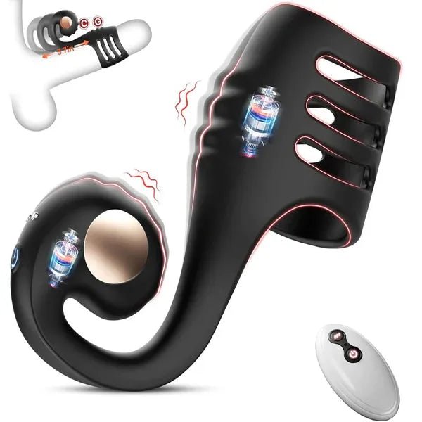 360° Umwickelter Penistrainer Cockring Penishülle mit 10 Vibrationsmodi - DELUSTLAB
