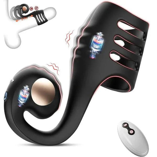 360° Umwickelter Penistrainer Cockring Penishülle mit 10 Vibrationsmodi - DELUSTLAB