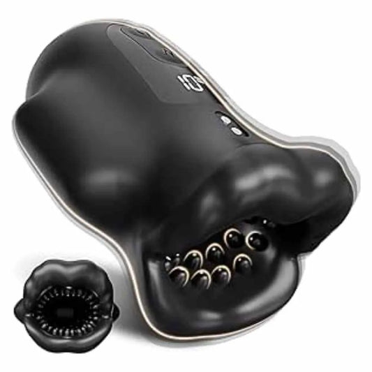 Elektrische Penistrainer Erektionshilfe Masturbator mit 10 Vibrationsmodi - DELUSTLAB