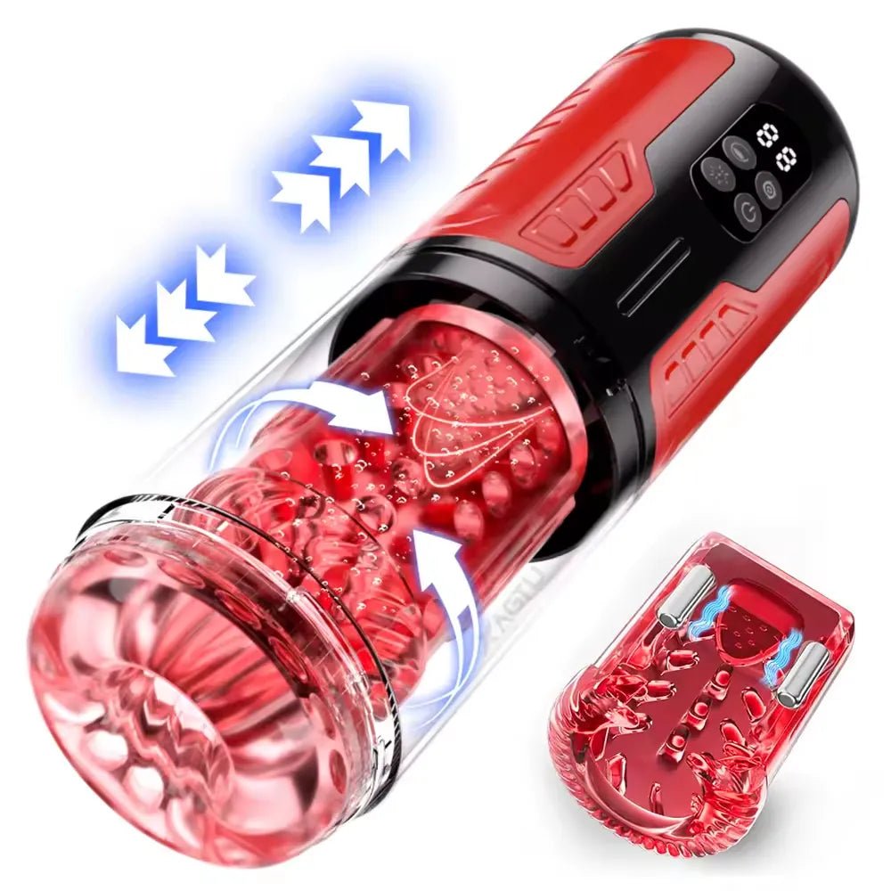 Automatische Schub Masturbator Penis Pumpe mit 7 Frequenz Schub - und Rotations Modi - DELUSTLAB