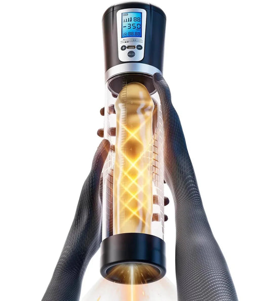 LED - Digitalanzeige Elektrische Penis Vakuumpumpe Masturbator mit 4 Saugintensitäten - DELUSTLAB