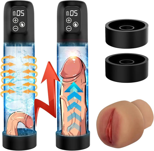Elektrische Penispumpen Penis Vakuumpumpe Masturbatoren mit 6 Saugstufen - DELUSTLAB