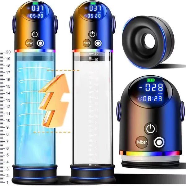 2 in 1 Vakuum Penispumpe Automatischer Masturbatoren mit 4 Saugmodi - DELUSTLAB