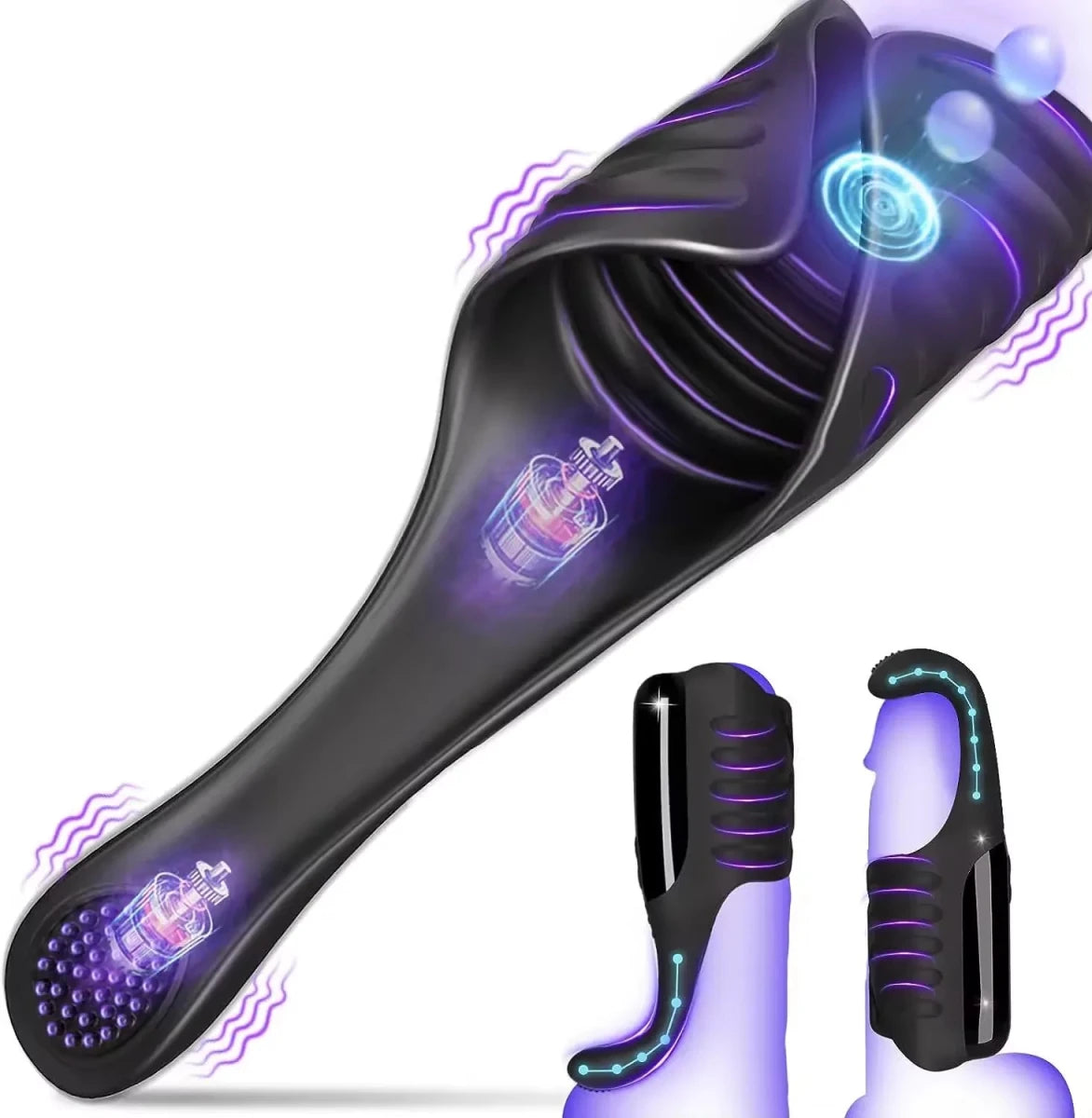 Elektrischer Penist Vibrator Glans Trainer Stimulator mit 5 Klopfgeräusche & 10 Vibrationen - DELUSTLAB