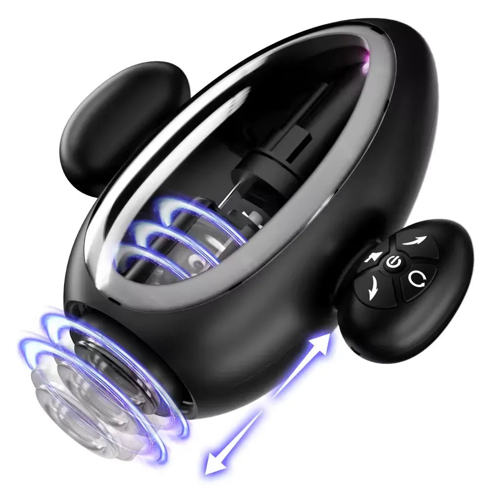 Automatischer Masturbator Penistrainer Stroker mit 9 Saug & Stoßvibratoren & Rotierender - DELUSTLAB