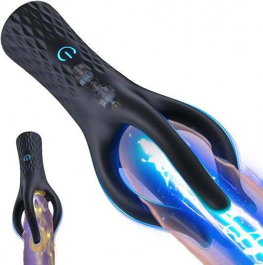 Penistrainer Eichelvibrator Stimulator Massage Masturbator mit 10 Vibrationsmodi - DELUSTLAB