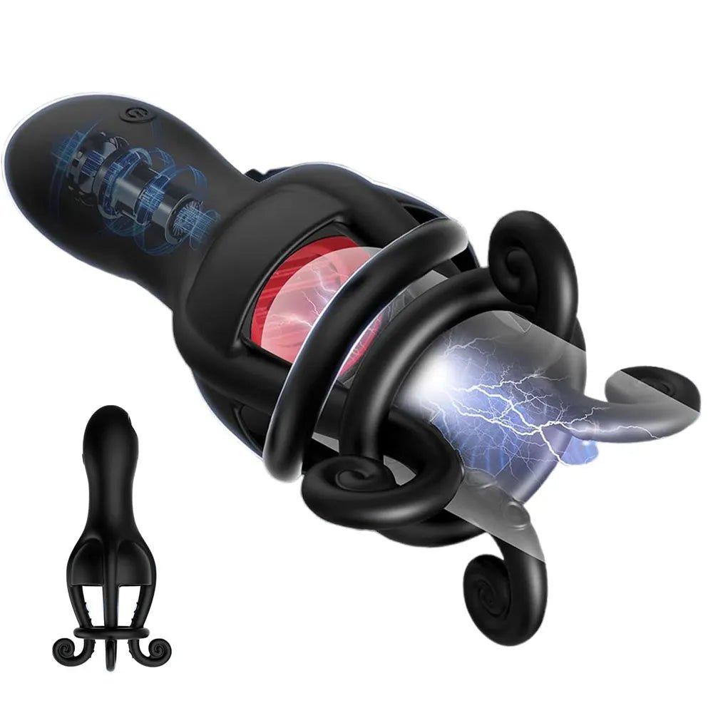 360° Umwickeln Penistrainer Eichelvibrator Masturbator mit 10 Vibrationsmodi - DELUSTLAB