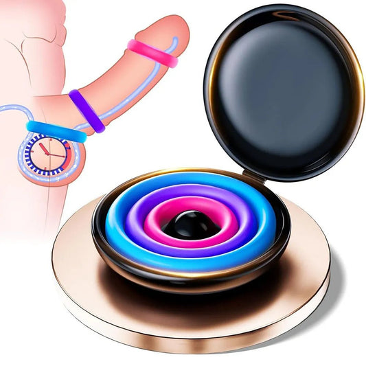 3PCS Farbig Silikon Penisring Set Penisvergrößerung Masturbator - DELUSTLAB