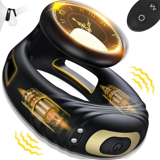 Dual Penisringe Cockring Penis Trainer Masturbatoren mit 10 Vibrationsmodi - DELUSTLAB