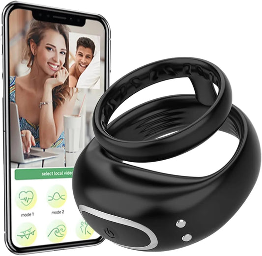 2 IN 1 Dubbele Cockring Penis Vibrator Stimulator mit 10 Vibrationsfrequenzen - DELUSTLAB