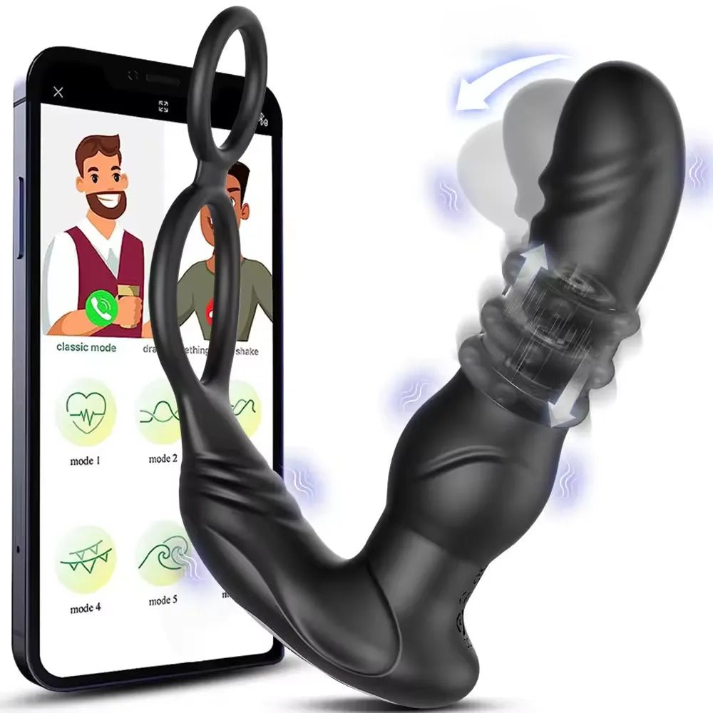3 IN 1 Anal Vibrator Prostate Massage Stimulator mit 10 Wackeln und 10 Vibrationsmodi - DELUSTLAB