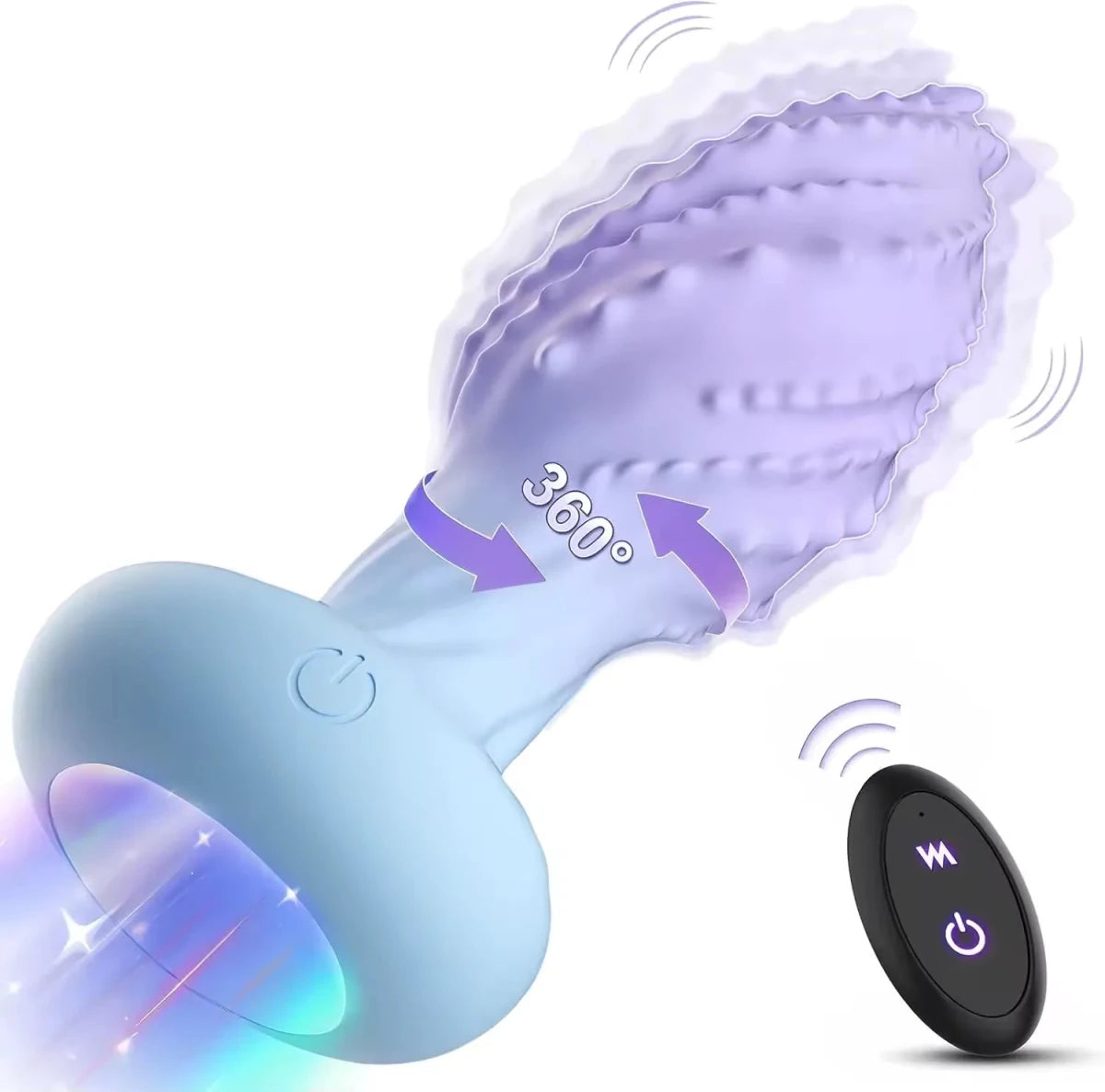 Analvibrator Prostata Massager Buttplug mit 360° Rotation und 10 Vibrationen - DELUSTLAB