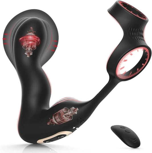 Aufblasbar Analvibratoren Prostata Stimulator Penisring mit 10 Vibrationen - DELUSTLAB