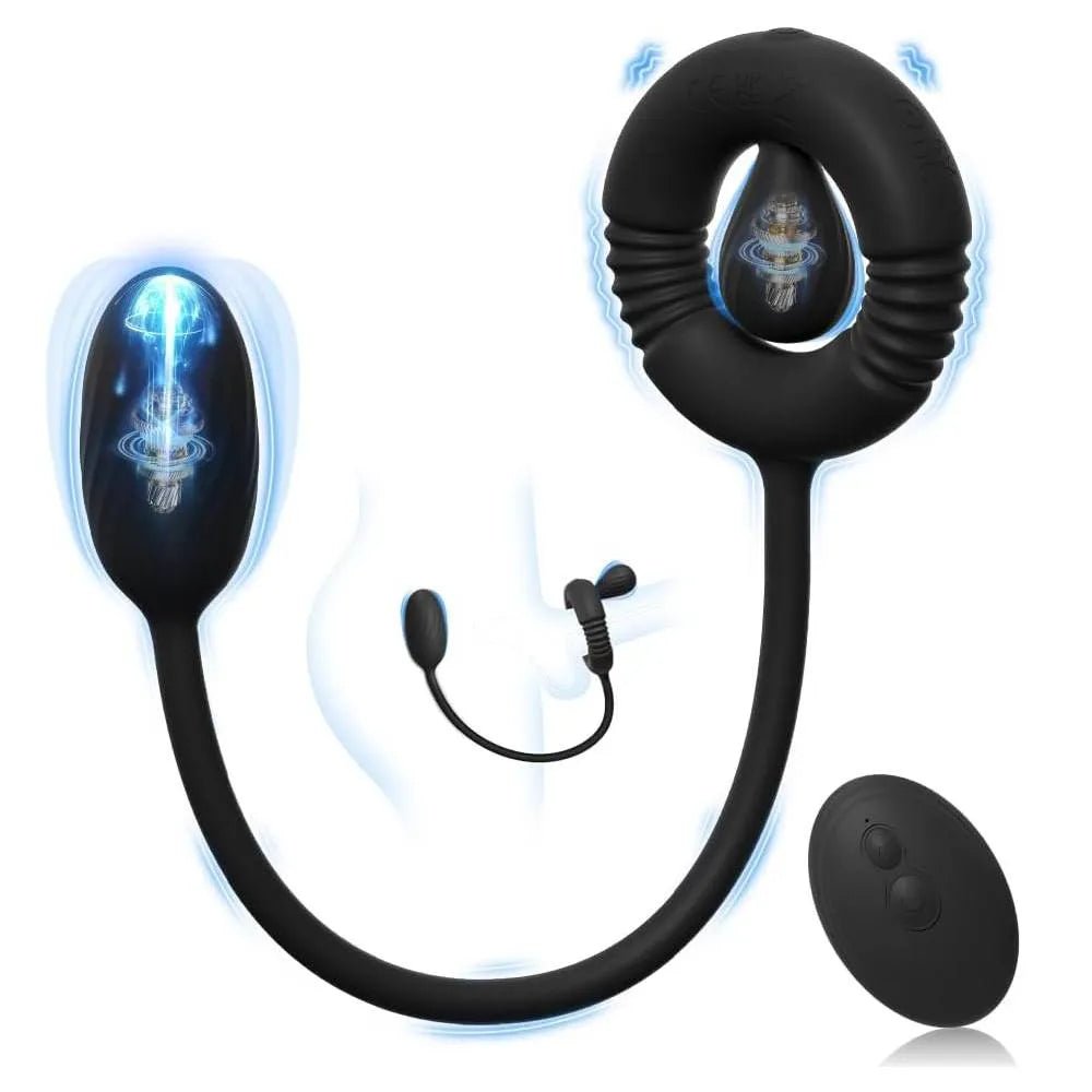 3 IN 1 Penisring Prostatamassagegerät Analvibrator Stimulator mit 10 Vibrationsmodi - DELUSTLAB