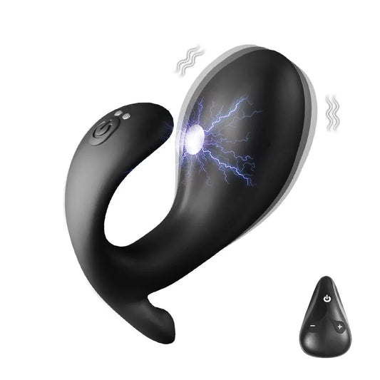 Leistungsstarker Tragbarer Anal Butt Plug Vibrator mit 12 Vibrationen & 7 Elektroschock - DELUSTLAB