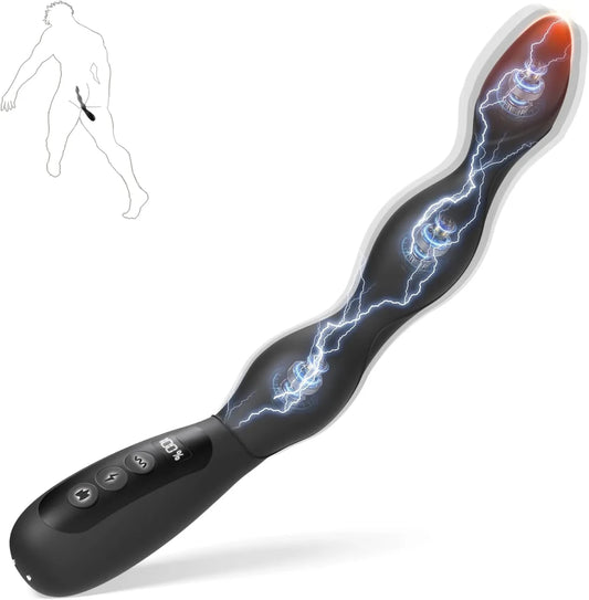 Elektroshock Prostata Stimulator Analplug mit 10 Vibrationsmodi & 3 Heizmodi - DELUSTLAB