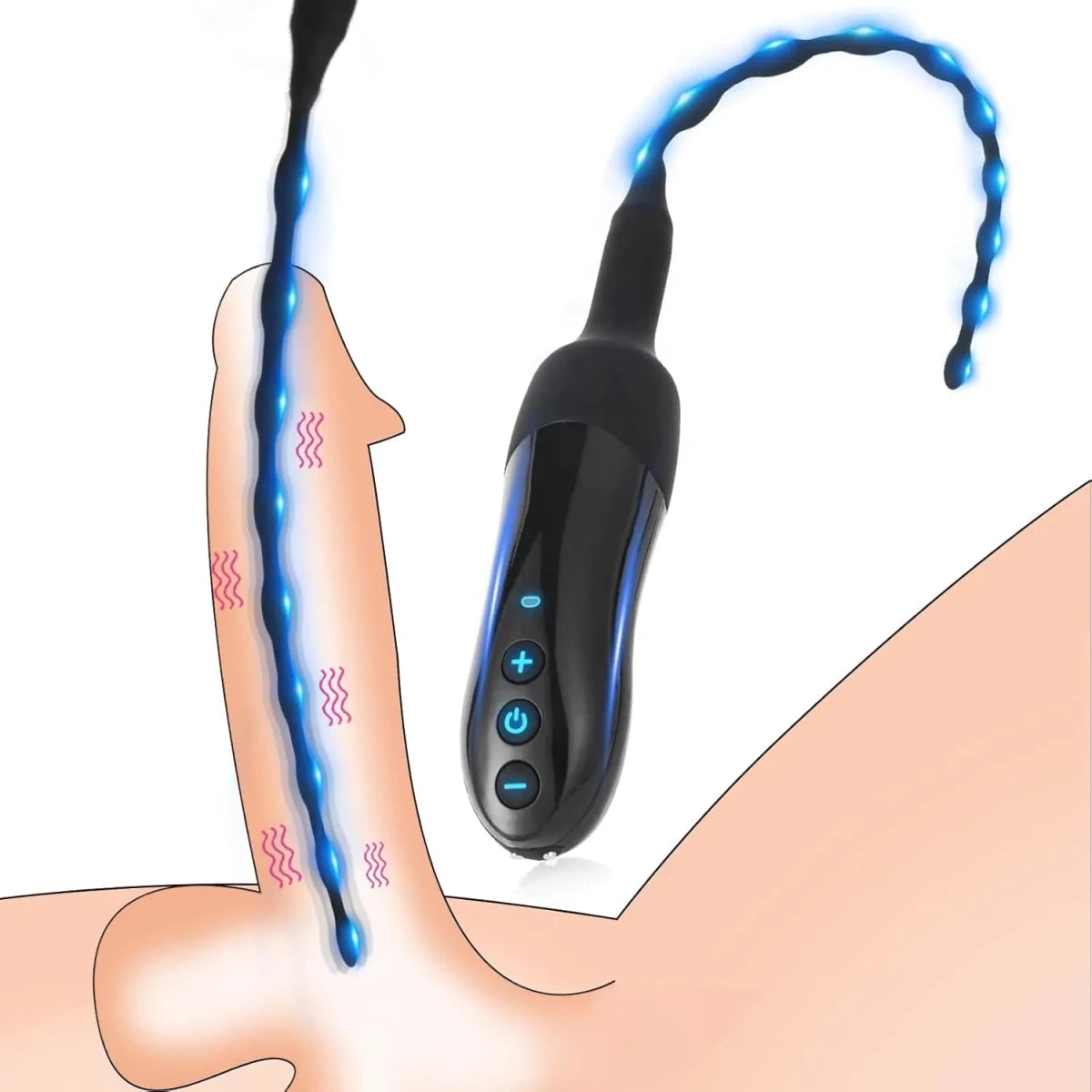 Harnröhren Dilatatoren Penis Plug Trainer Vibrator Eichel Stimulator mit 20 Modi - DELUSTLAB