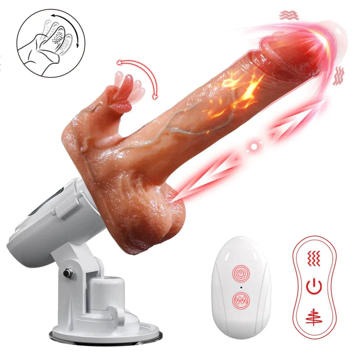 5 in 1 Realistischer Intelligenter Dildos mit 8 Vibrations und Stoßmodi - DELUSTLAB
