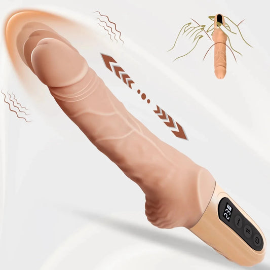 Realistischer Dildo Vibrator Sexmaschine mit 9 Vibrations und Stoßmodi - DELUSTLAB