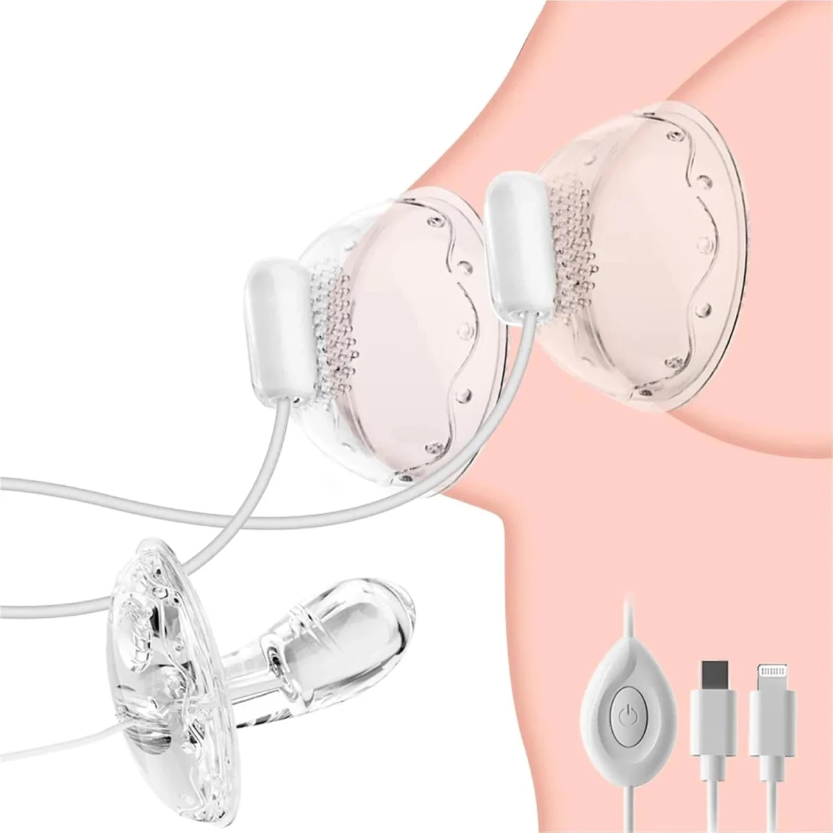2 IN 1 Klitoris Vibrator Brustwarzenmassage G - Punkt Stimulator mit 12 Vibrationsmodi - DELUSTLAB