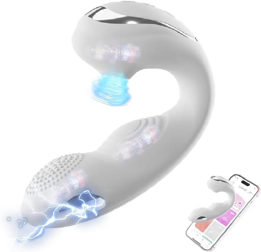 E - stim G - Punkt Vibrator Stimulator mit 10 Vibration 10 Saugen & Elektrostimulation Modi - DELUSTLAB