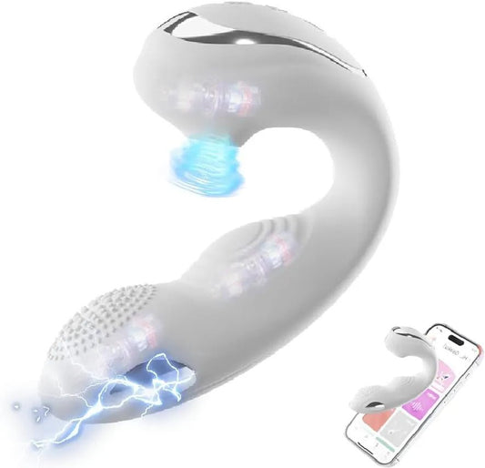 E - stim G - Punkt Vibrator Stimulator mit 10 Vibration 10 Saugen & Elektrostimulation Modi - DELUSTLAB