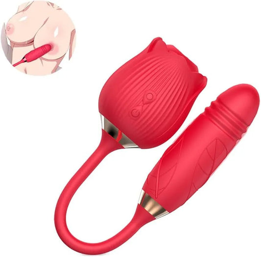 Rose Vibrator Zunge Lecken Stimulation Vibratoren mit10 Vibrationmodi - DELUSTLAB