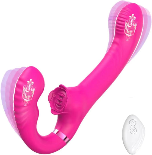 2 in 1 Damen Doppelkopf Vibrator Klitoris Stimulator Pulsation Lecken mit 10 Vibrationsfrequenz - DELUSTLAB