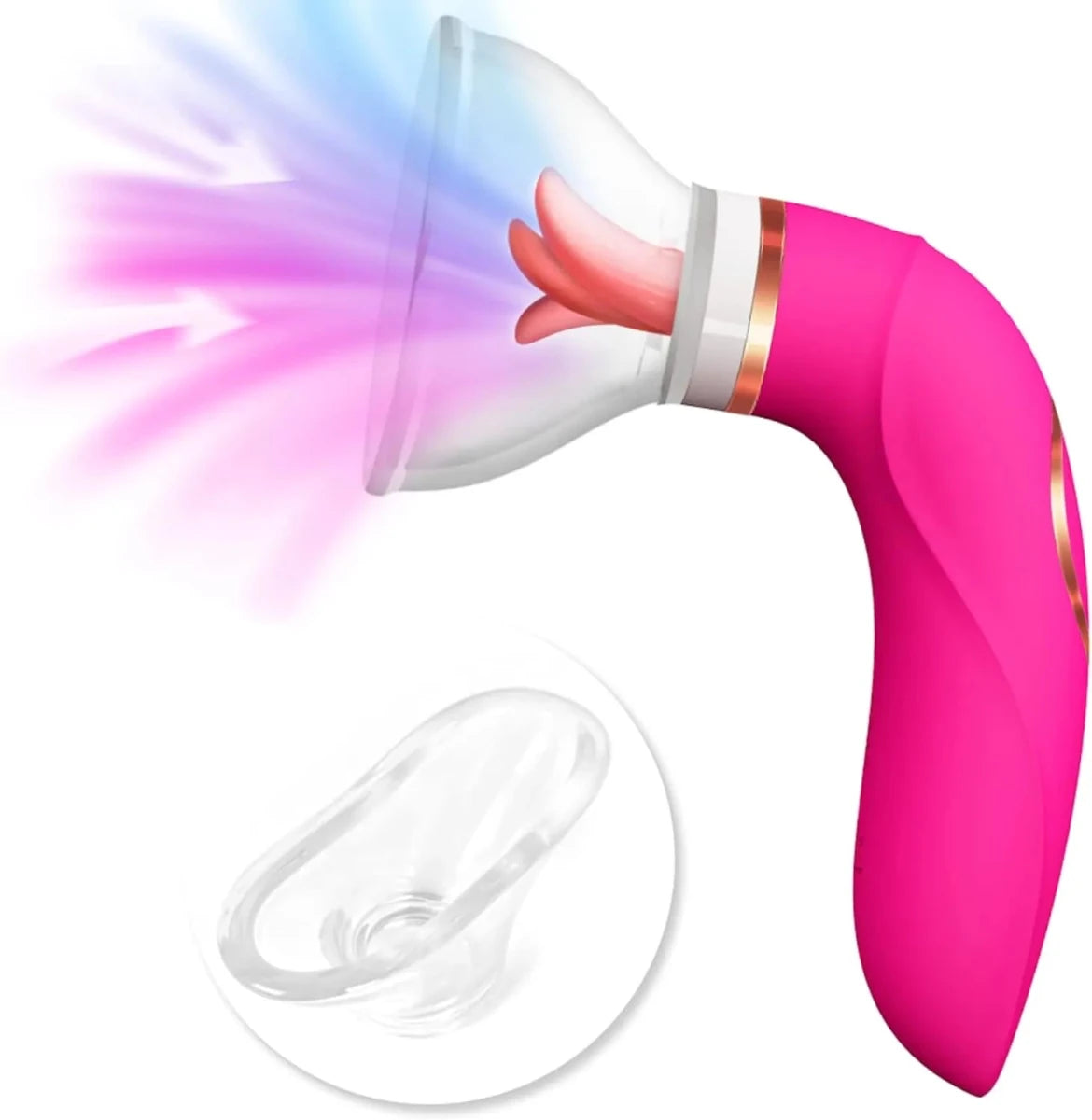 2 - in - 1 Klitoris & Brustwarzen Stimulator mit 8 Saugen & 5 Zunge Modi - DELUSTLAB