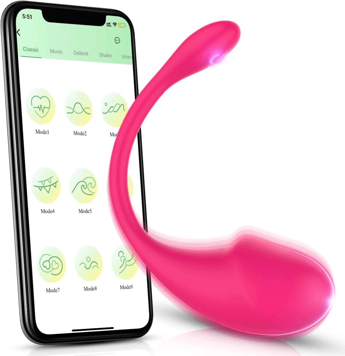 Vibrator mit APP und Bluetooth für sie Klitoris und G - Punkt mit 9 Vibrationsmodi - DELUSTLAB
