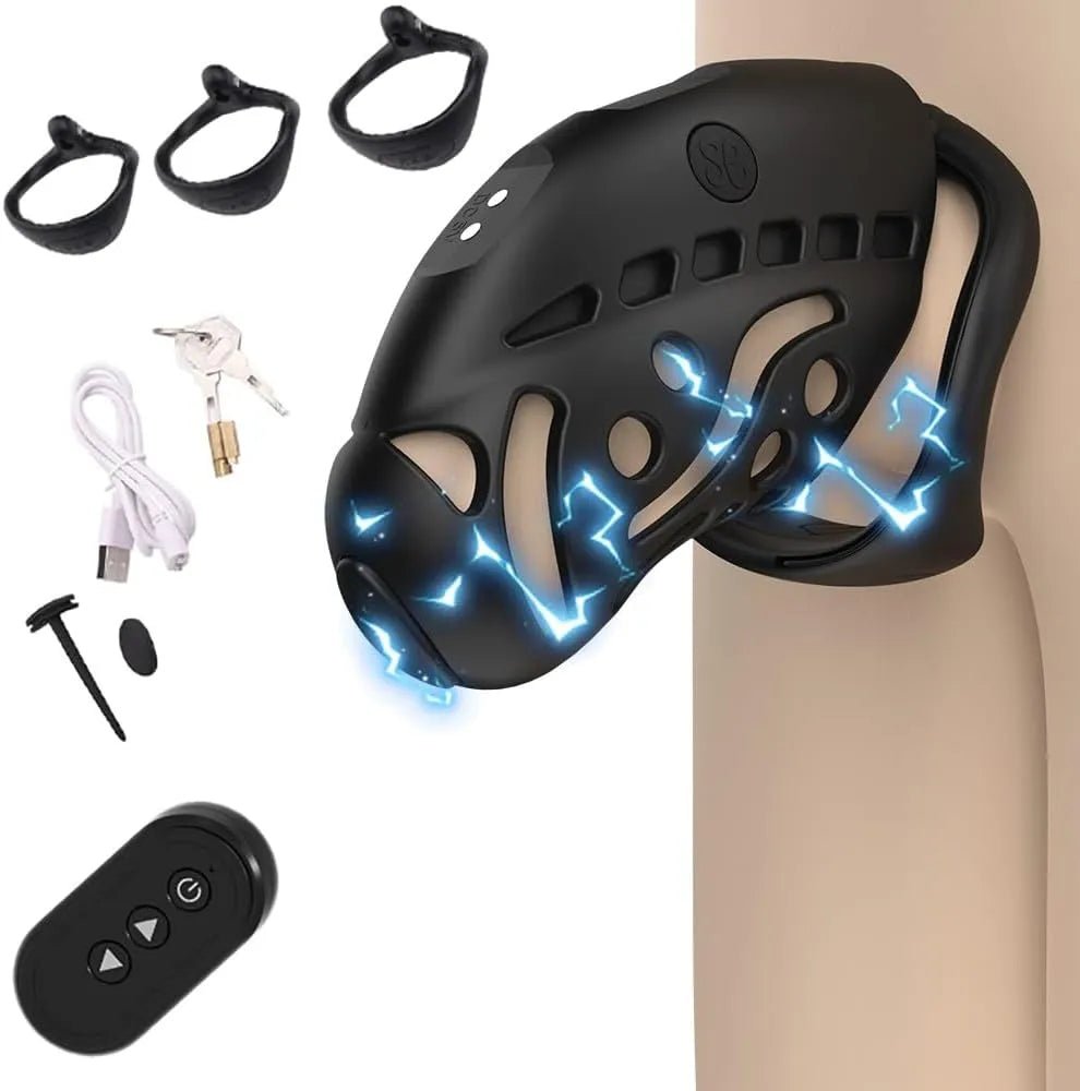 Elektroschock - Keuschheitsschloss Male Stimulator Penisringe Masturbatoren - DELUSTLAB