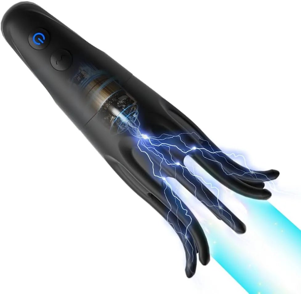 Elektro Schock Penis Trainer Vibrator mit 10 Vibrationsmodi & 6 Elektrostimulation - DELUSTLAB
