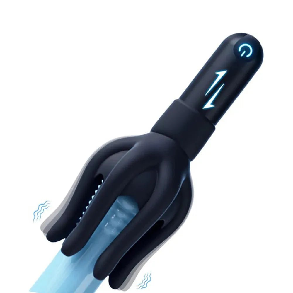 Elektrischer Eichelmassager Penisvibrator Penis - Trainer Masturbatoren mit 10 Vibrationsmodi - DELUSTLAB