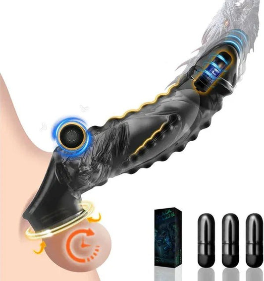 Penishülle Cock Sleeve Extender mit drei Bullet - Vibratoren Penishülle - DELUSTLAB