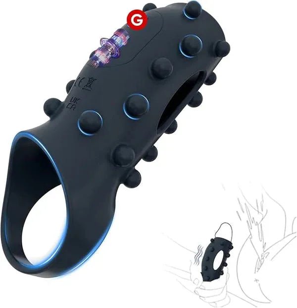 Atmungsaktiver Penishülle Penisring mit Penishülle mit 10 Kraftvolle Vibrationen - DELUSTLAB