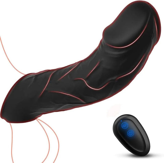 Realistische Penishülle Silikon Penismanschetten mit 10 Vibrationsmodi - DELUSTLAB