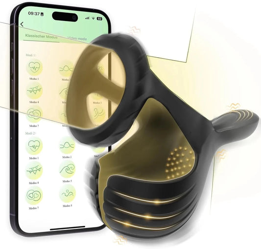 Hodentrainer Cock Ring Penistrainer Vibrator Massagegerät mit 10 Vibrationsmodi - DELUSTLAB