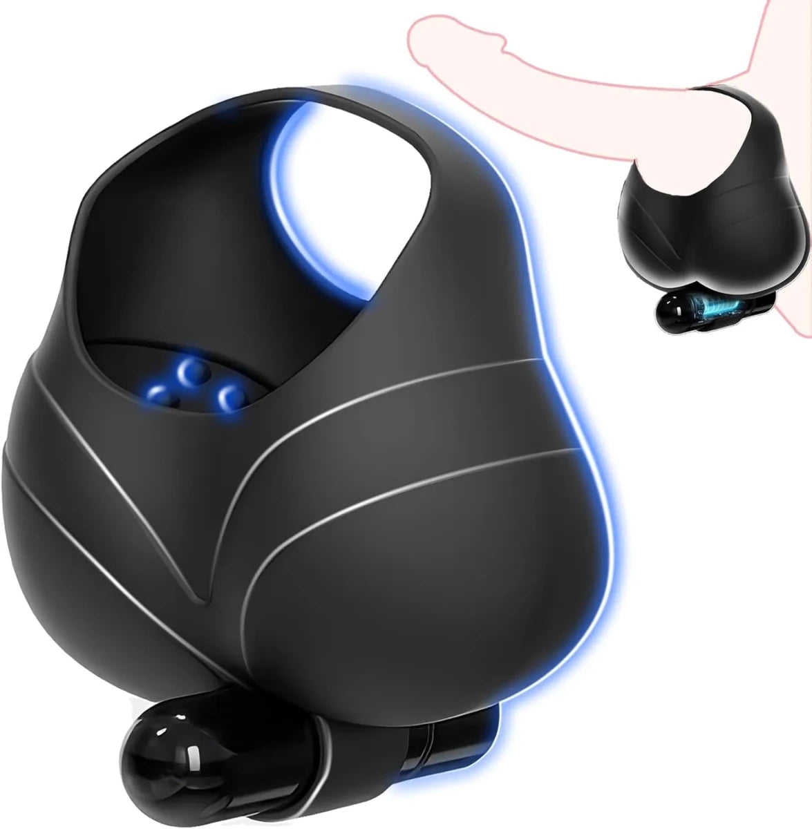Hodenring Penisring Vibrator Massagegerät Masturbator mit Kraftvolle Vibration - DELUSTLAB