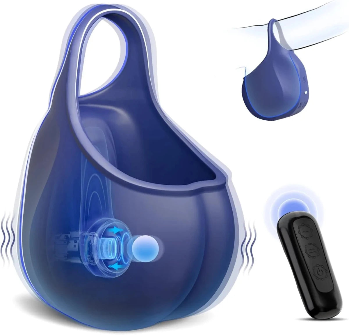 Hodenmassagegerät Cock Ring Penistrainer Vibrator mit 10 Vibrations und Pulsationsmodi - DELUSTLAB