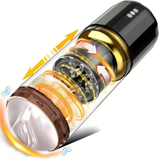 Elektrischer Masturbator Penispumpe Stroker Blowjob mit 10 Vibrationsstufen & 5 Saugstufe - DELUSTLAB