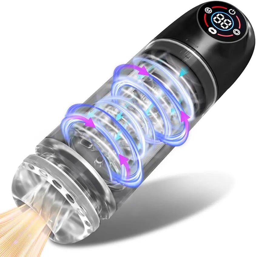 360° Zungenlecken Elektrischer Masturbator Penispumpe mit 7 Rotationsmodi und 7 Saugmodi - DELUSTLAB